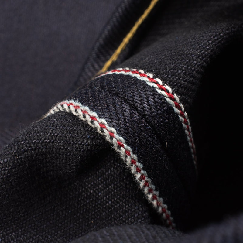 Iron Heart IH-634-XHSib 25oz Selvedge Denim Straight Cut Jeans Indigo/Black Selvedge Ticker