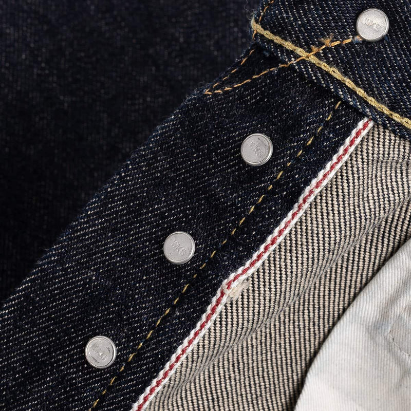 Iron Heart IH-888S-21 21oz Selvedge Denim Medium/High Rise Tapered Cut Jeans Indigo Selvedge Fly Detail