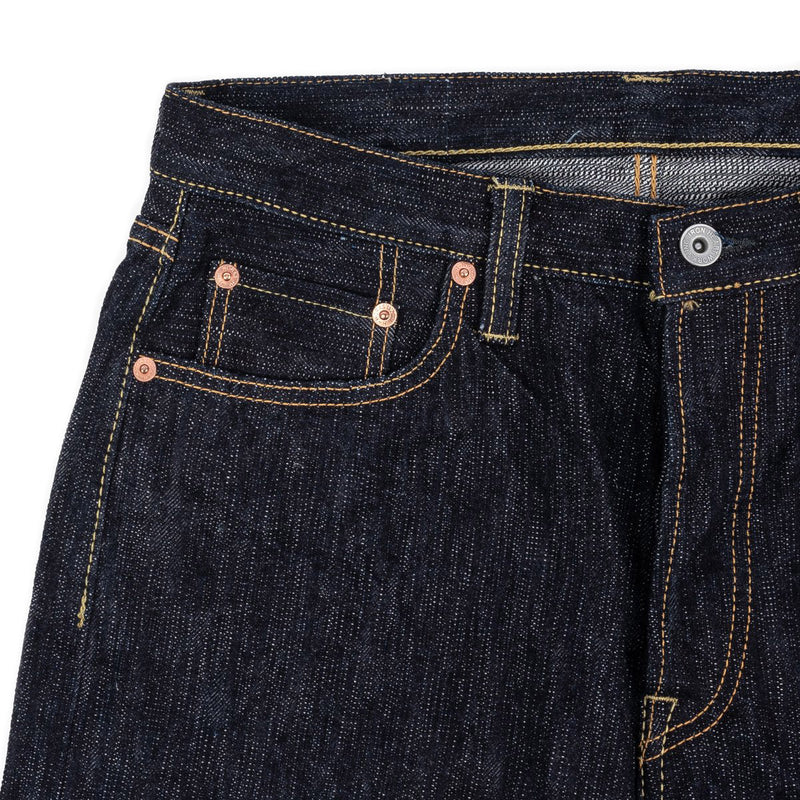 Iron Heart IH-888S-SLB 16oz Slubby Selvedge Denim Relaxed Tapered Cut Jeans Indigo Coin Pocket Detail