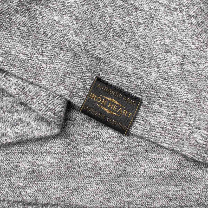 IHT-1610L-GRY - 6.5oz Loopwheel Crew Neck T-Shirt With Longer Body - Grey Hem Tag
