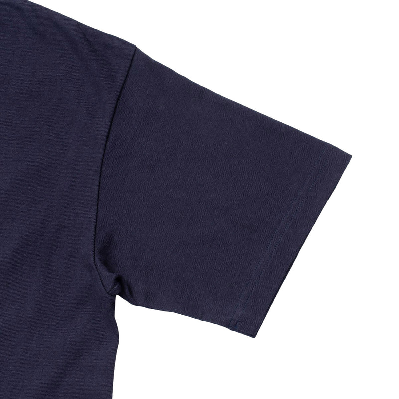 IHT-1610L-NAV - 6.5oz Loopwheel Crew Neck T-Shirt With Longer Body - Navy Sleeve