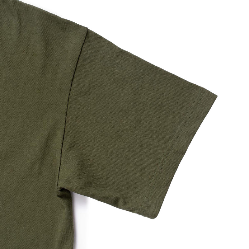 IHT-1610L-OLV - 6.5oz Loopwheel Crew Neck T-Shirt With Longer Body - Olive Sleeve