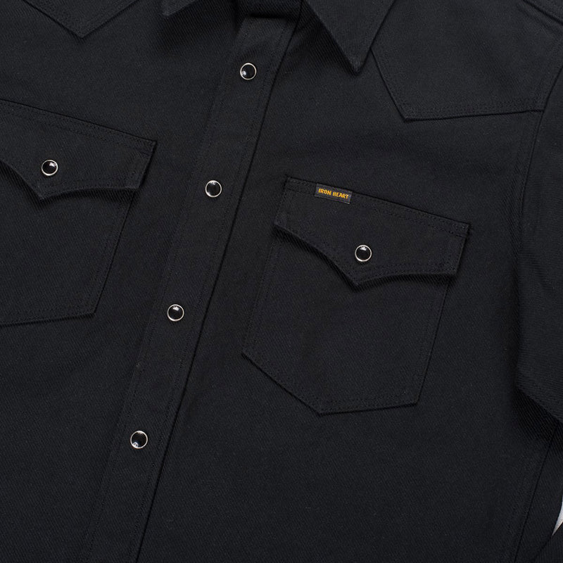 Iron Heart 13oz Military Serge Western Shirt Black IHSH-235-BLK Pocket Detail