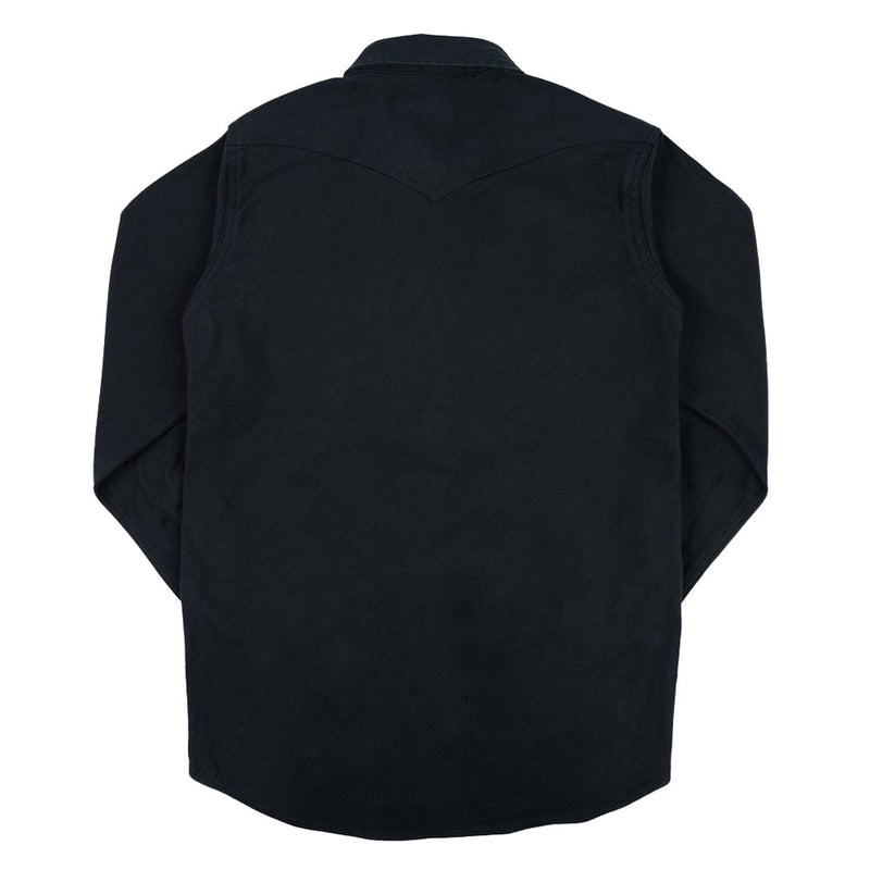 Iron Heart 13oz Military Serge Western Shirt Black IHSH-235-BLK Rear