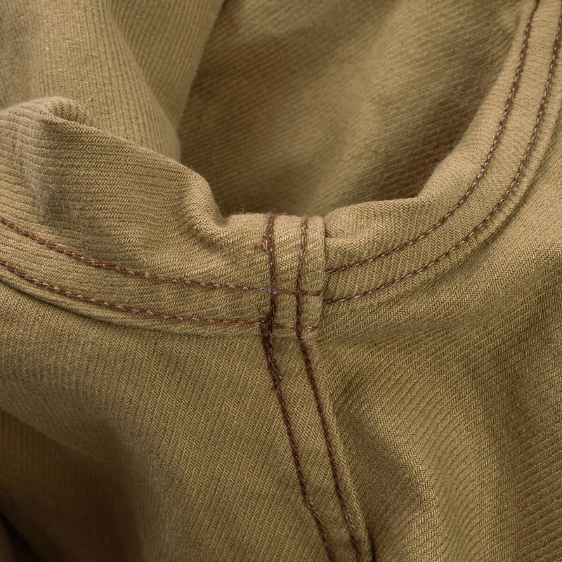Iron Heart 13oz Military Serge Western Shirt Mocha Brown IHSH-235-BRN Bobbin Thread