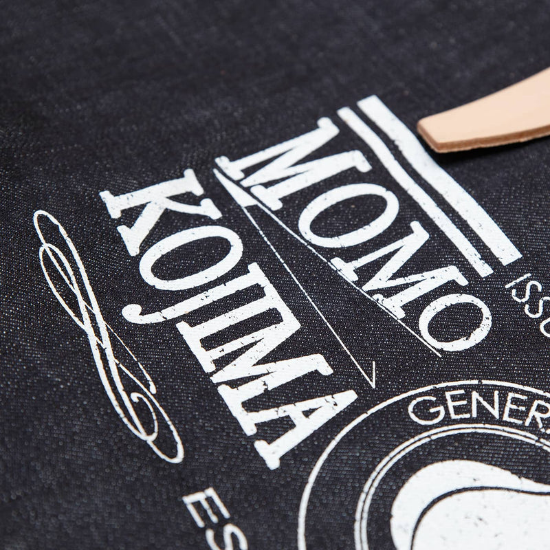 Momotaro Leather Handle Denim Tote Print and Fabric Detail