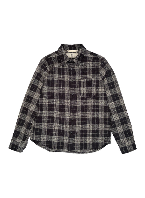 Jumper Shirt - Black/Natural Herringbone Plaid