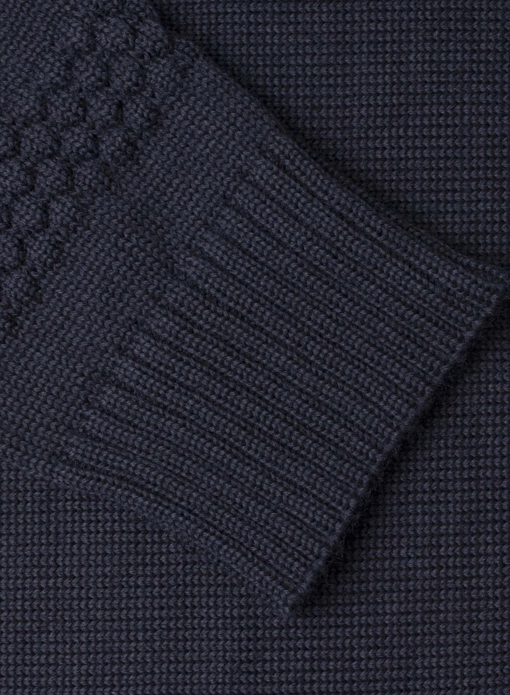 SNS Herning Fisherman Crew Neck Navy Cuff Detail