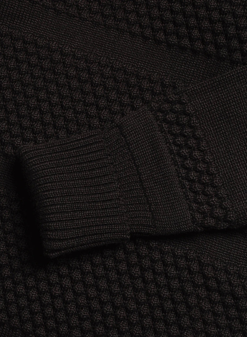 SNS Herning Fisherman Sweater Black Cuff Detail