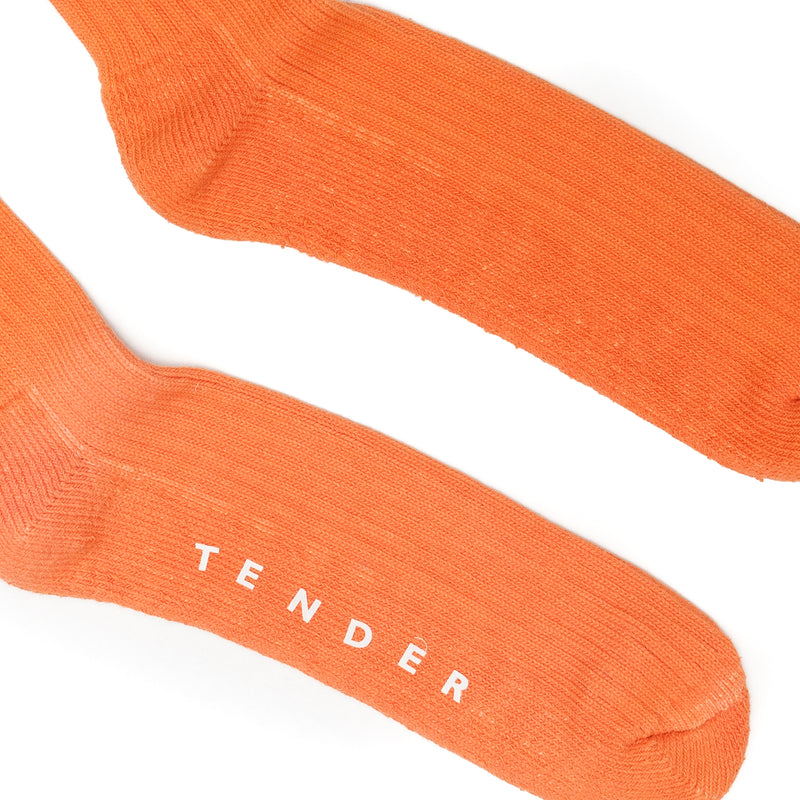 Tender Co. Cotton Rib Socks - Annatto Dyed Detail