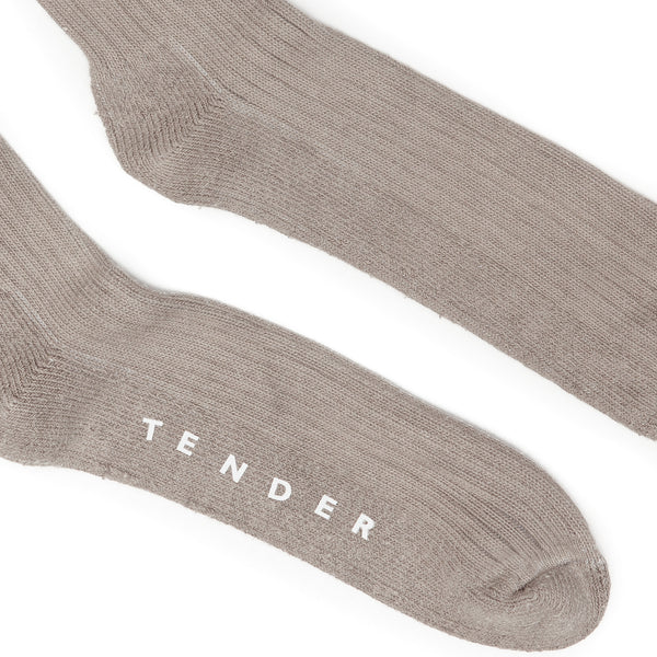Tender Co. Cotton Yarn Rib Socks Indian Black Detail