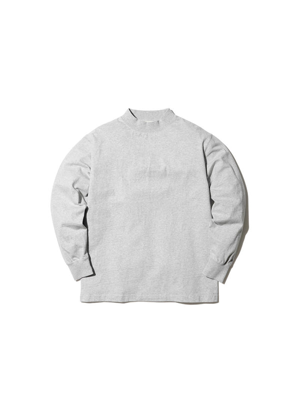 Recycled Cotton Heavy Mockneck LS T Shirt - Grey