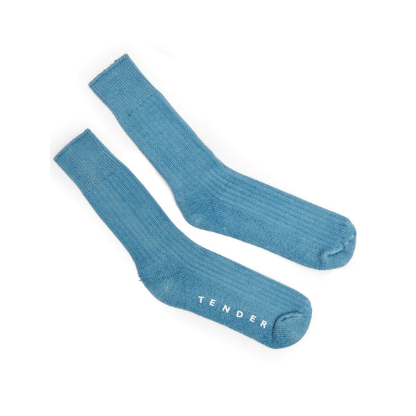 Tender Co. Cotton Yarn Rib Socks Prussian Blue