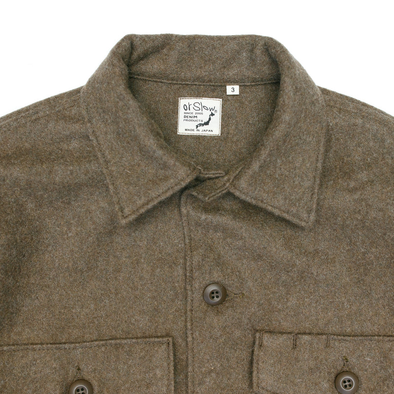 US Army Fatigue Wool Shirt - Army Green